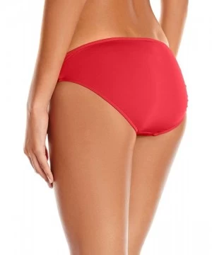 Bottoms Women's Twist Band Hipster Full Coverage Bikini Bottom Swimsuit - Chili - CN18CD9H63L