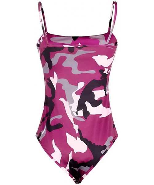 One-Pieces Women 2019 Bathing Suit Monokini Swimwear Sexy Camouflage High Cut Strapless One Piece Funny Halter Swimsuit Zzred...