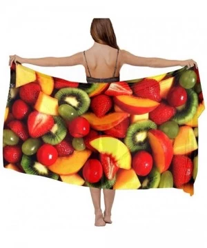 Cover-Ups Women's Swimwear Cover Ups- Summer Vacation Beach Sarong Soft Shawl Wrap - Fresh Fruits and Vegetables - C119C4MILQY