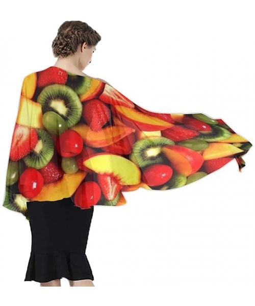 Cover-Ups Women's Swimwear Cover Ups- Summer Vacation Beach Sarong Soft Shawl Wrap - Fresh Fruits and Vegetables - C119C4MILQY