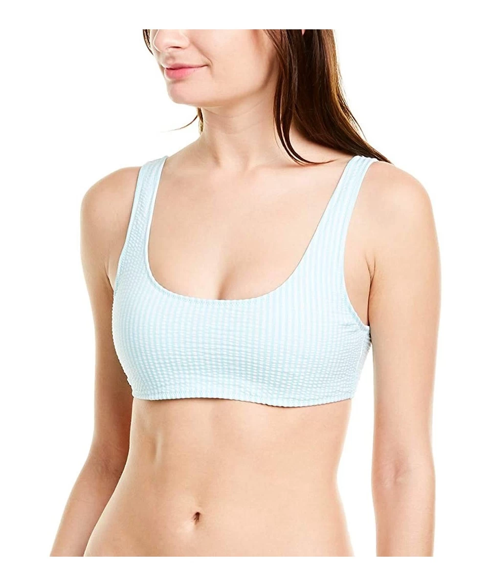 Tops Seersucker Bikini Top - Crystal Blue - CS18T2CUK3R