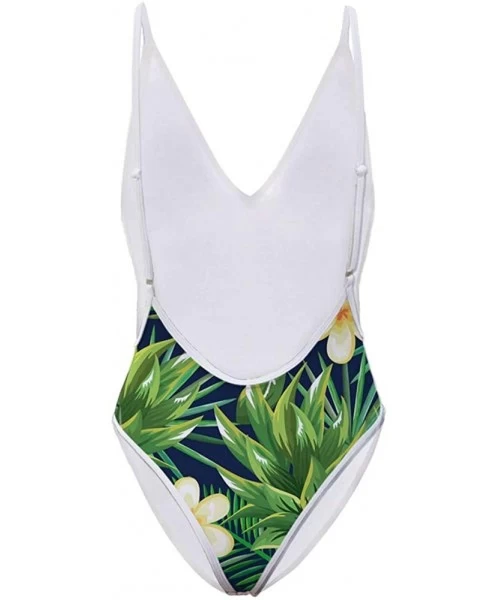 One-Pieces Women's Ladies Swimsuits Deep V One Piece Bathing Suits Bikini Beach Swimwear Bathing Suit - Pineapple-5 - CL18QMT...