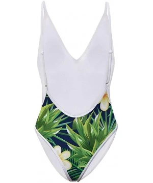 One-Pieces Women's Ladies Swimsuits Deep V One Piece Bathing Suits Bikini Beach Swimwear Bathing Suit - Pineapple-5 - CL18QMT...