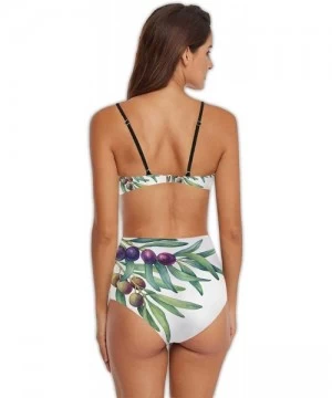 Sets Village of Manarola-Women's Bikini Set Two Piece Padded Bathing Suit for Surfing on The Terre Coast Italy with Flowers -...