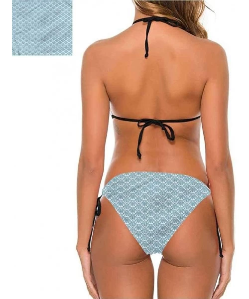 Bottoms Swimwear Damask- Small Flowers Leaves Make You Feel Comfortable/Confident - Multi 03-two-piece Swimsuit - CV19E7MERET