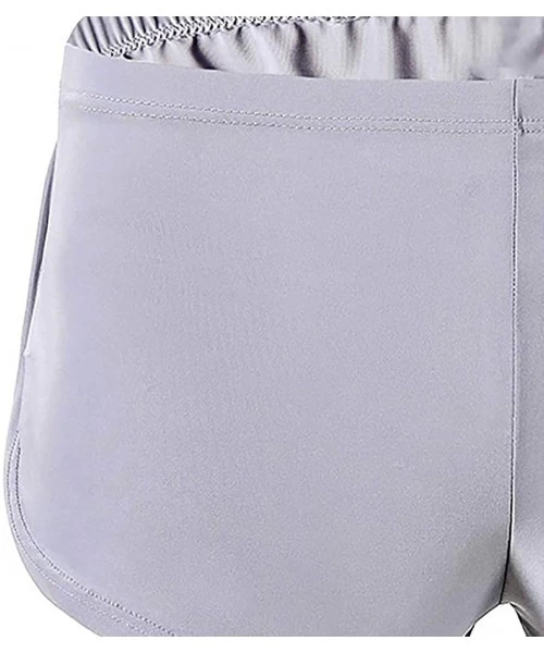 Board Shorts Men's Boxer Briefs Sexy Slim Fit Underwear Bathing Suit Beach Shorts Board Swimsuit Shorts - Gray - C418SCWSU30