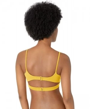 Tops Women's Solid Laced Bikini Top - Mustard - CN18EQXZRSK