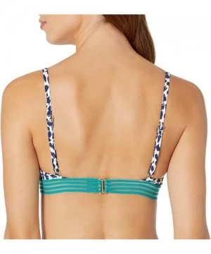 Tops Women's Pushup Bikini Swim Top - Navy Print - CS18ZRKC49K