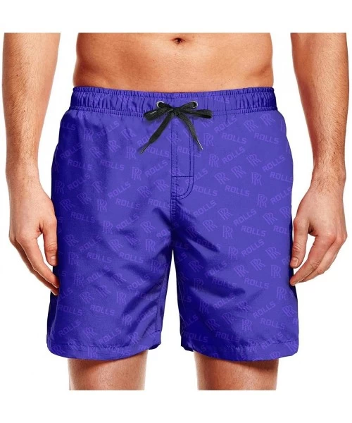 Trunks Mens Swim Trunks Rolls-Royce-car-Blue-Text-Shading- Shorts SweatpantsSummer Beach Pants - White-55 - CI18XQ8ZSXO