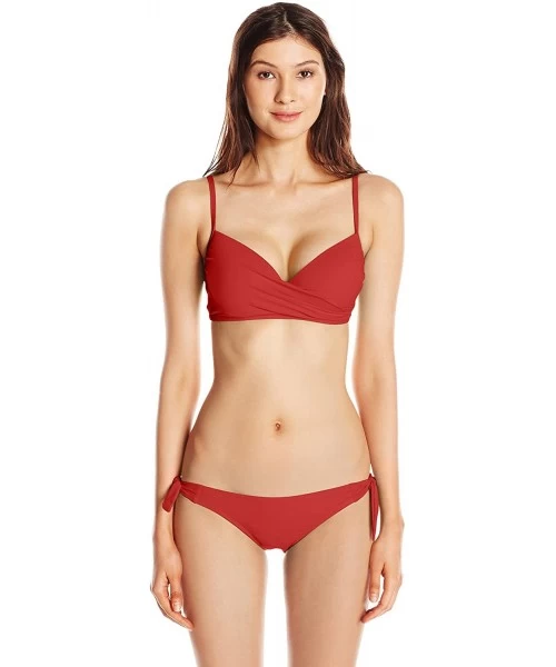 Tankinis Women's Sash Tie Side Med Bikini Bottom Swimwear - So Soft Sienna - C012NUV67PX