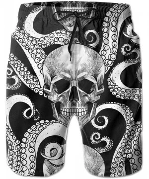 Board Shorts Skull and Tentacles of The Octopus Mens Quick Dry Swim Trunks Beach Board Mesh Lining Shorts - C518RXQ7TLI