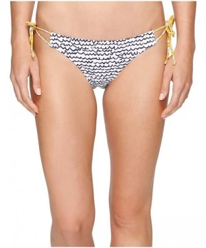 Bottoms Women's Fleur De La Mer String Bikini Bottom - White - C812NT32IKH