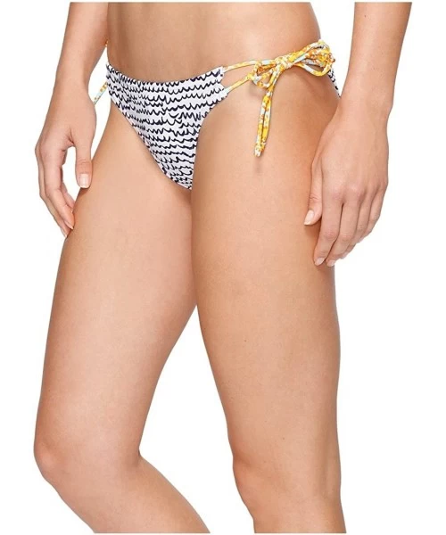 Bottoms Women's Fleur De La Mer String Bikini Bottom - White - C812NT32IKH