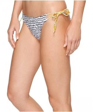 Bottoms Women's Fleur De La Mer String Bikini Bottom - White - C812NT32IKH