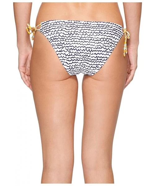 Bottoms Women's Fleur De La Mer String Bikini Bottom - White - C812NT32IKH