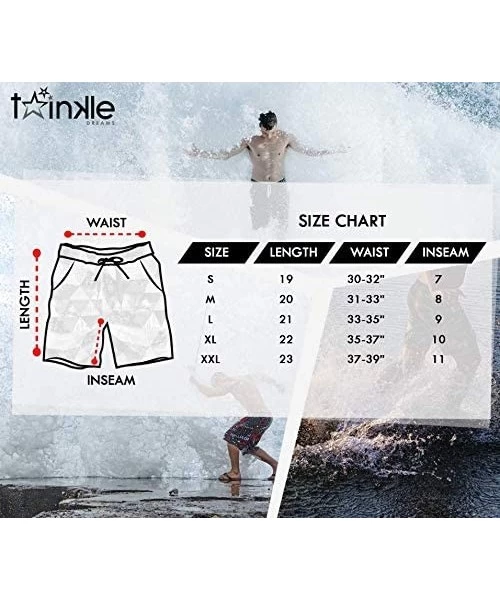 Trunks Men's Swim Trunk Shorts Quick Dry Beach Pants Bathing Suit Mesh Lining Swimwear - Triangle C - CJ18Y42U50K