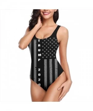 Racing Women Trump 2020 Vintage USA Flag One Piece Bathing Suit Monokini Swimsuit Swimwear - Trump 2020 Vintage Usa Flag - CY...