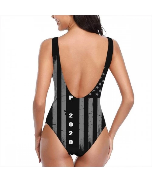 Racing Women Trump 2020 Vintage USA Flag One Piece Bathing Suit Monokini Swimsuit Swimwear - Trump 2020 Vintage Usa Flag - CY...