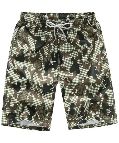 Briefs Men Swimwear-Breathable Swim Trunks Pants Swimwear Shorts Slim Wear Stripe Printing - Camouflage - C318TRRHGZC