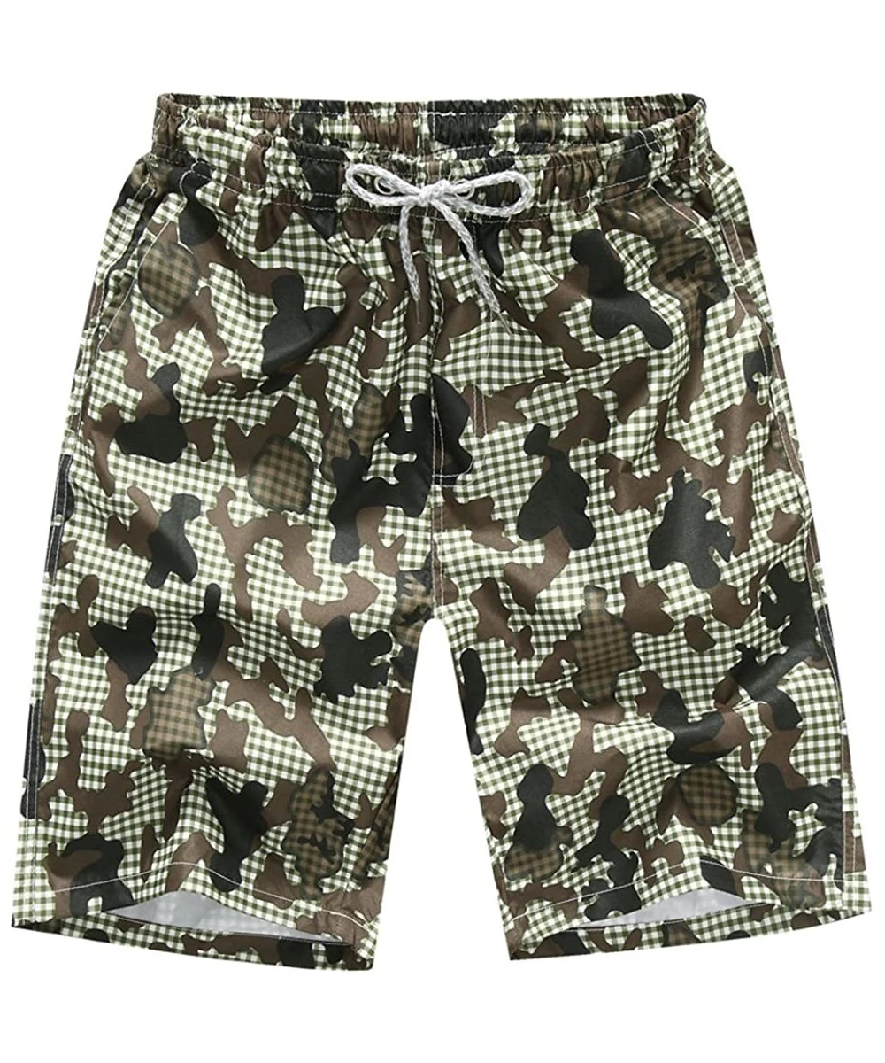 Briefs Men Swimwear-Breathable Swim Trunks Pants Swimwear Shorts Slim Wear Stripe Printing - Camouflage - C318TRRHGZC