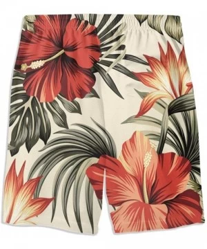 Board Shorts Men's Beach Swim Trunks-Short Pants-Watercolor Peacock Sitting On Tree - 10 - CS19CY6WK2G