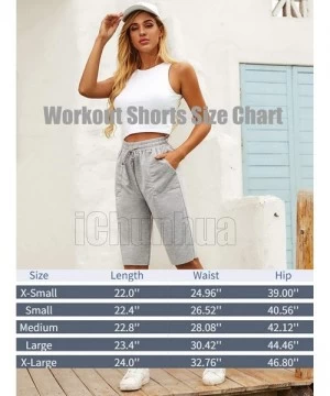 Board Shorts Classic & Sporty Knee Length Bermuda Shorts High Waist Casual Shorts with Pockets - Grey - C61906SY06S