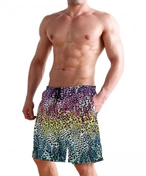 Trunks Colorful Leopard South Carolina Men's Swim Trunks Beach Shorts with Pockets - Colorful Leopard South Carolina - CL18Q5...