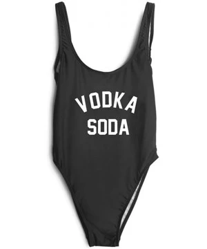 One-Pieces Fuego One Piece Swimsuit/Bodysuit Black Red White S- M- L- XL - Vodka Soda-black - CV18KC3K2SK