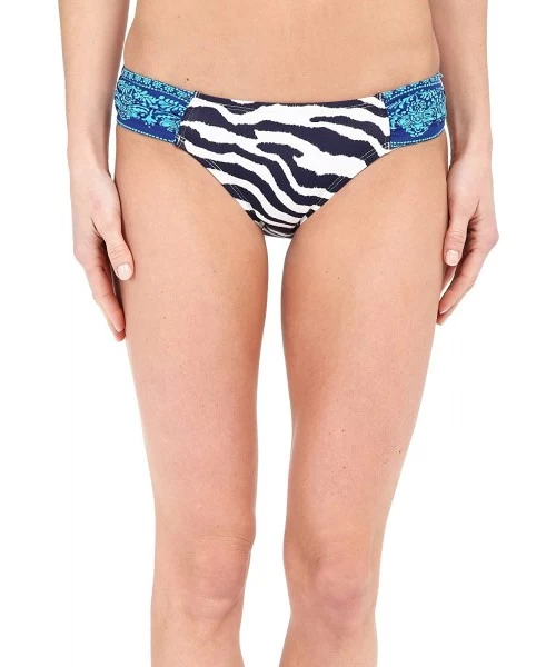 Bottoms Women's Zebra Side Shirred Hipster Mare Navy Swimsuit Bottoms XS (US 4) - CJ1270WMUG9