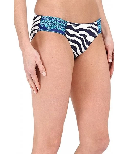 Bottoms Women's Zebra Side Shirred Hipster Mare Navy Swimsuit Bottoms XS (US 4) - CJ1270WMUG9