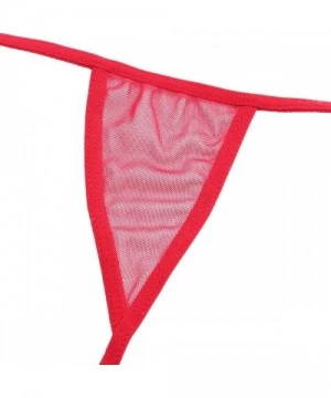 Sets Women Micro G-String Bikini 2 Piece Sliding Top Thong Small Bra - Mesh Red - CW17YUS7266