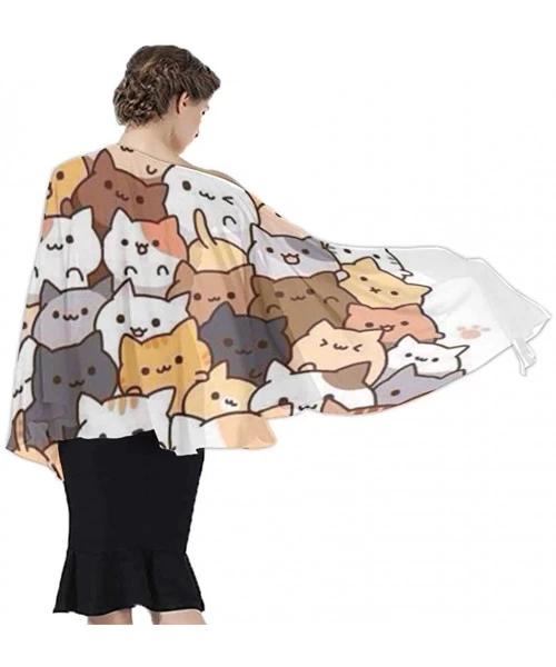 Cover-Ups Women Fashion Shawl Wrap Summer Vacation Beach Towels Swimsuit Cover Up - Cute Kitten Cat - C4190HHS8WL