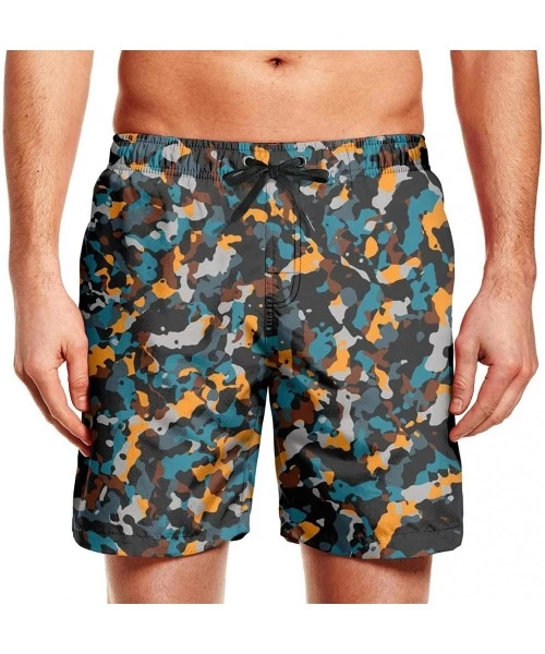 Board Shorts Blue Desert camo Men Board Shorts Running Skate Quick Dry Board Short - White-195 - CL18O760GWW