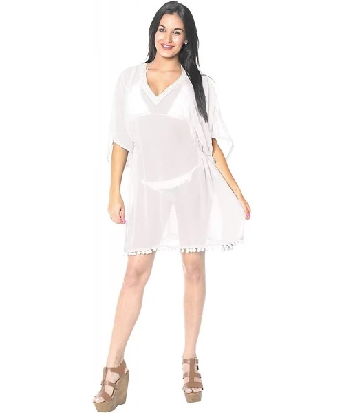 Cover-Ups Women's Beach Swimsuit Bathing Suit Cover Ups for Swimwear Short Mini B - Cool White_g799 - CG11EQJO2L1