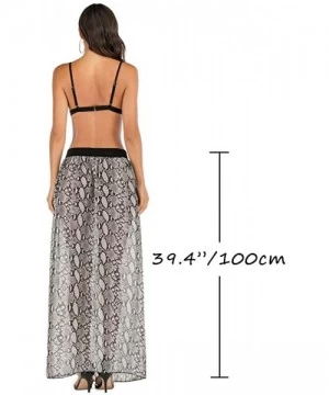 Cover-Ups Chiffon Thin Sarong Wrap Geometrical Design Plus Size Beach Cover Up - E-gray - C819CDGG79G