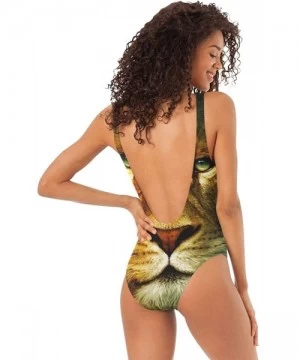 One-Pieces Womens Swimsuits Elephant Flamingo Lion Art One Piece Tankini Girls Monokini - Galaxy Lion - CO18SLNGCQ3