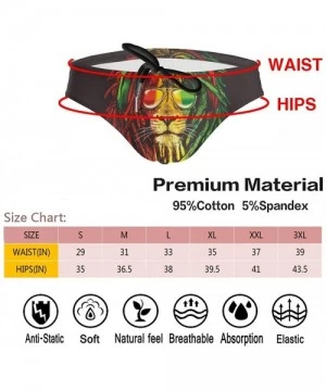 Briefs Men Boys Tie Rope Swim Briefs Triangle Bikini Swimwear - Rasta Lion King With Sunglasses - CA1976TR05N