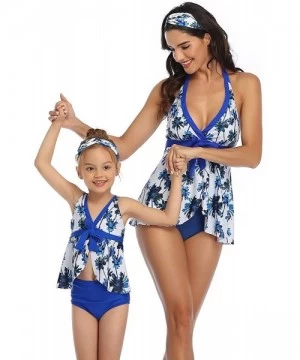 One-Pieces Mother and Daughter Swimwear Family Matching Swimsuit Girls Swimwear - Coconut Floral Bowknot - CL1953UMZTZ