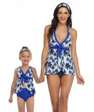 One-Pieces Mother and Daughter Swimwear Family Matching Swimsuit Girls Swimwear - Coconut Floral Bowknot - CL1953UMZTZ