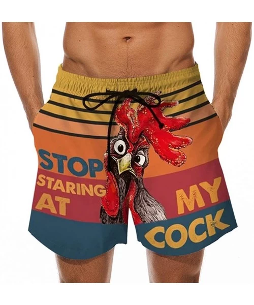 Board Shorts Drawstring Swim Shorts for Men- Funny Cock Turkey Print Trunks Beach Sport Pants Holiday Casual Bottoms S-5XL - ...