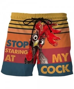 Board Shorts Drawstring Swim Shorts for Men- Funny Cock Turkey Print Trunks Beach Sport Pants Holiday Casual Bottoms S-5XL - ...