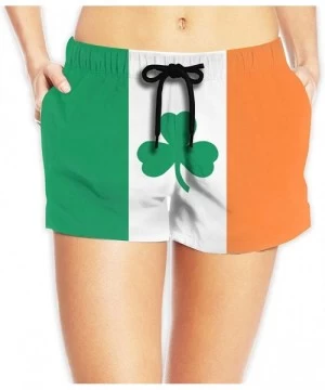 Board Shorts Irish Flag Shamrock Women's Female Beach Pants Summer Beachwear Board Shorts - C318TLU27LY