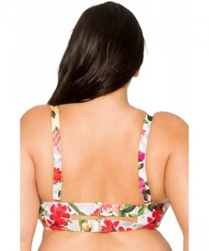 Sets Women's Plus Size Iconic Twist Bandeau Bikini Top Swimsuit - Rose Garden - CM18HG4NS05