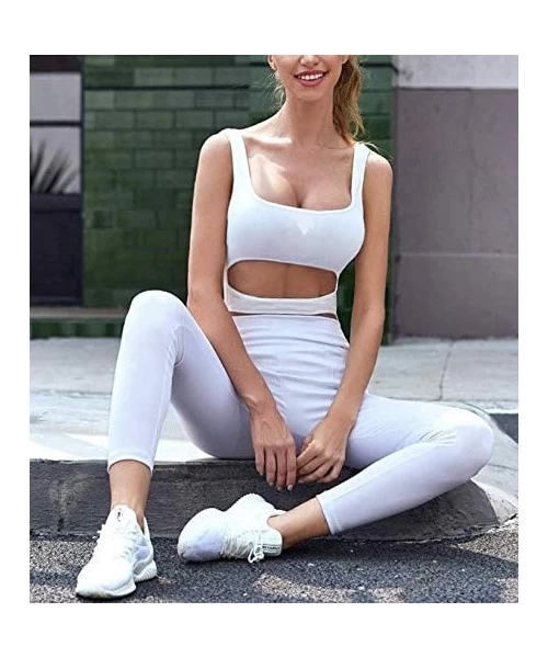 One-Pieces Women's Sexy Sleeveless Tank Top Scoop Neck Bodysuit Summer Swimsuit - White - CB18EO09CR3