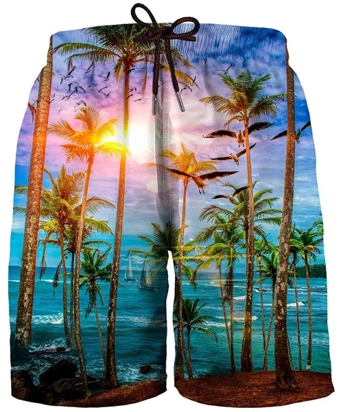 Board Shorts Mens Funny Swim Trunks 3D Graphic Print Quick Dry Surf Beach Board Shorts with Mesh Lining - Style24 - CB194KSTQME