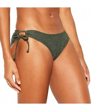 Bottoms Women's Hipster Bikini Bottom - Dark Green - CD1950Q8HLH