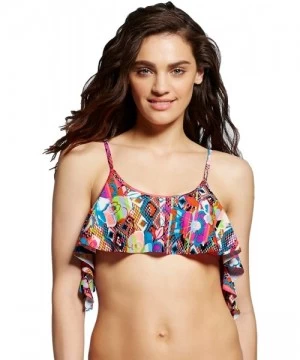 Tops Women's Bralette Flounce Bikini Top - Sienna Multi Tribal - CE17Z5HYETN