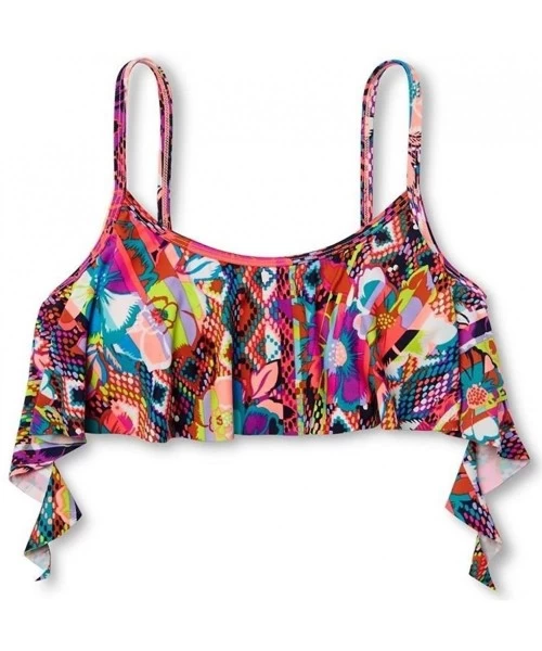 Tops Women's Bralette Flounce Bikini Top - Sienna Multi Tribal - CE17Z5HYETN