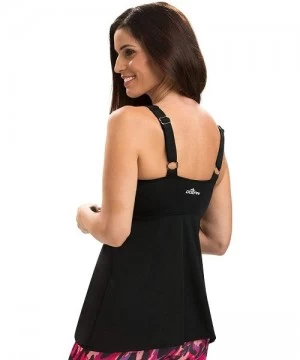 Racing Aquashape Flyaway Tankini Top - Black - C018DHYUEX0