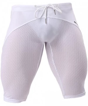 Board Shorts Men's Fashion Breathable Mesh Elastic Training Shorts Swim Trunks Beach Pants 2240 - White - CL18EDQU0LM